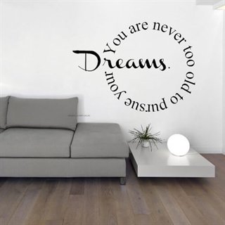 Wallstickers med engelsk text – Pursue your dreams