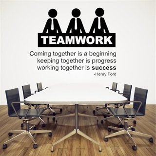 Wallstickers med texten Teamwork - perfekt till kontoret
