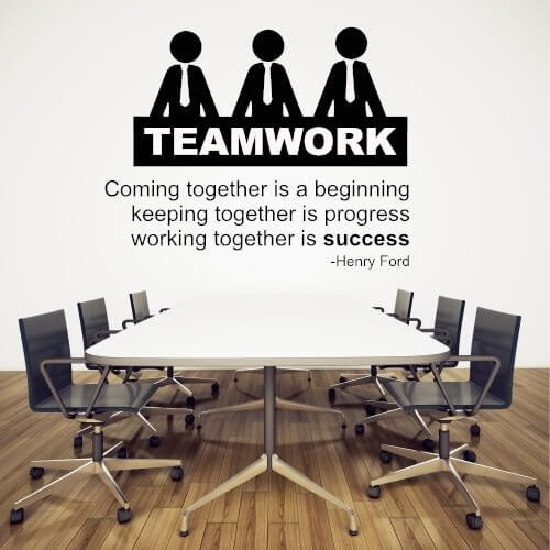 Wallstickers med texten Teamwork - perfekt till kontoret