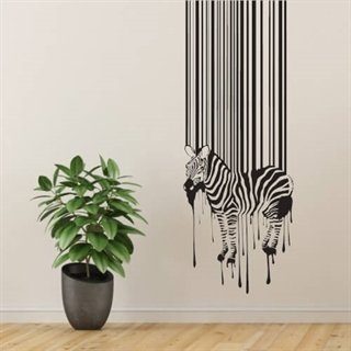 Zebra med streckkod - Wallstickers